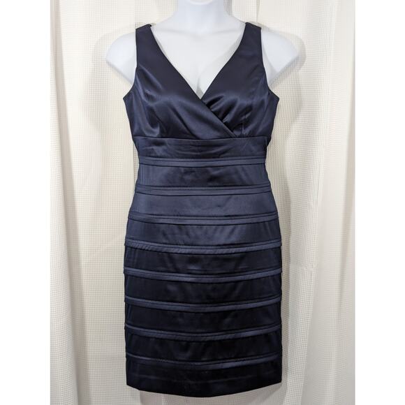 NWOT! AMERICAN LIVING, JCP! BLUE SATIN, GRADUATED "LAYERS" FORMAL DRESS! SZ 16 - Picture 2 of 8